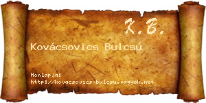 Kovácsovics Bulcsú névjegykártya