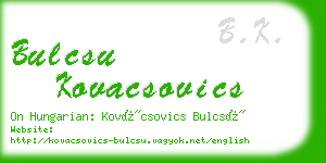 bulcsu kovacsovics business card